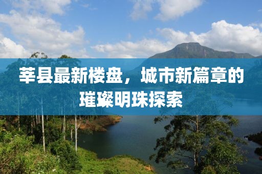 莘縣最新樓盤，城市新篇章的璀璨明珠探索