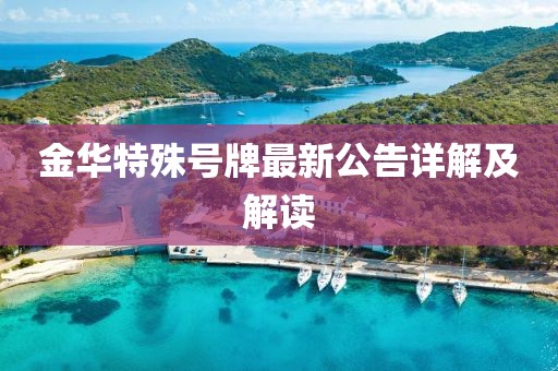 金華特殊號(hào)牌最新公告詳解及解讀