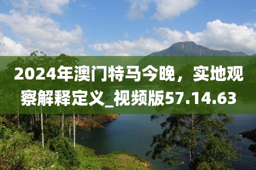 2024年澳門特馬今晚，實(shí)地觀察解釋定義_視頻版57.14.63