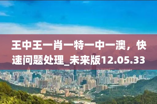 王中王一肖一特一中一澳，快速問題處理_未來版12.05.33