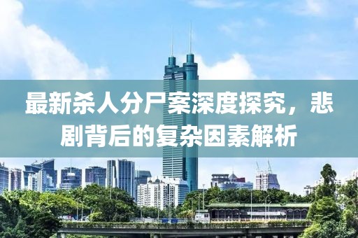 最新殺人分尸案深度探究，悲劇背后的復雜因素解析