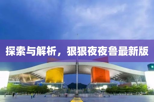 探索與解析，狠狠夜夜魯最新版