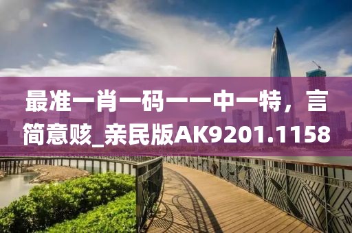 最準(zhǔn)一肖一碼一一中一特，言簡(jiǎn)意賅_親民版AK9201.1158