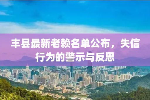 豐縣最新老賴名單公布，失信行為的警示與反思