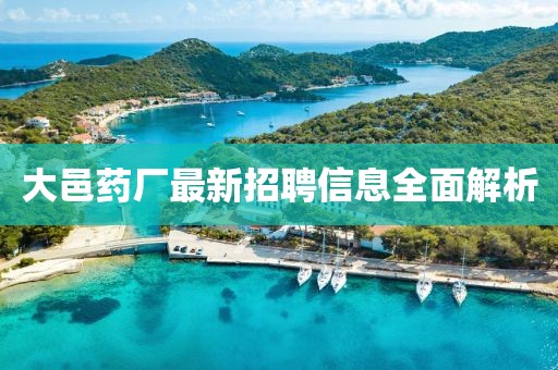 大邑藥廠最新招聘信息全面解析