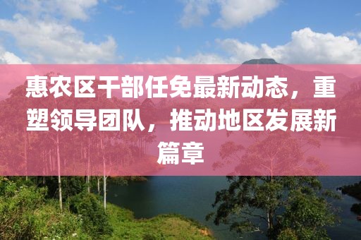 惠農(nóng)區(qū)干部任免最新動態(tài)，重塑領(lǐng)導(dǎo)團隊，推動地區(qū)發(fā)展新篇章