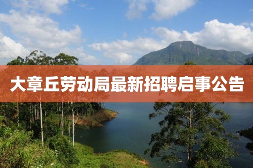 大章丘勞動(dòng)局最新招聘啟事公告