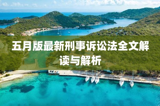 五月版最新刑事訴訟法全文解讀與解析