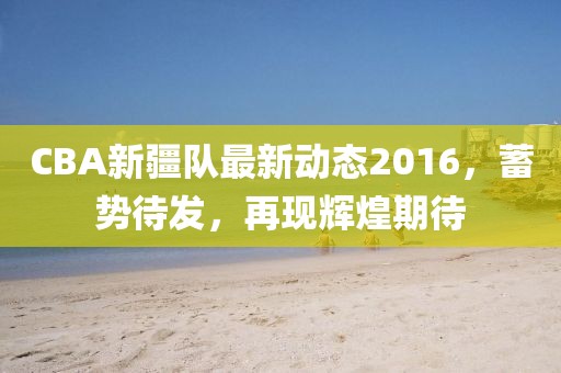 CBA新疆隊最新動態(tài)2016，蓄勢待發(fā)，再現(xiàn)輝煌期待
