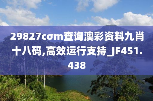 29827cσm查詢澳彩資料九肖十八碼,高效運(yùn)行支持_JF451.438